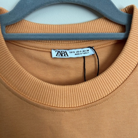 Zara Short Sleeve Sweatshirt Orange Size Small - Picture 3 of 5